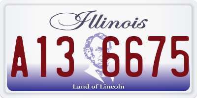 IL license plate A136675