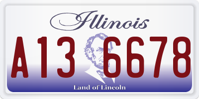 IL license plate A136678