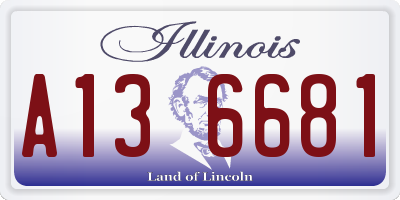 IL license plate A136681