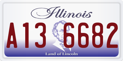 IL license plate A136682