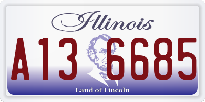 IL license plate A136685
