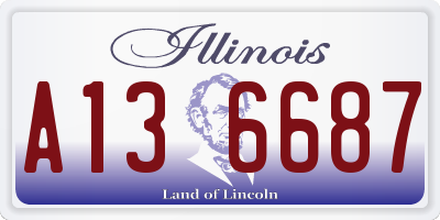 IL license plate A136687