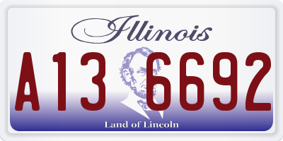 IL license plate A136692