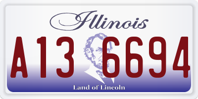 IL license plate A136694