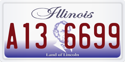 IL license plate A136699