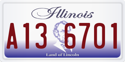 IL license plate A136701