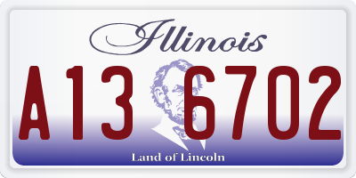 IL license plate A136702