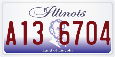 IL license plate A136704