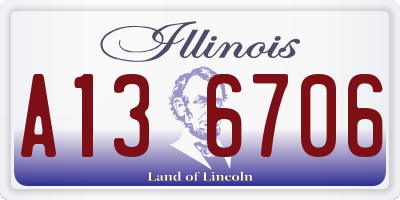 IL license plate A136706
