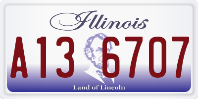 IL license plate A136707