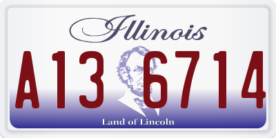 IL license plate A136714