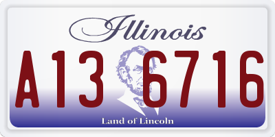 IL license plate A136716