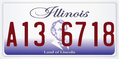 IL license plate A136718
