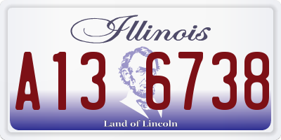 IL license plate A136738