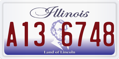 IL license plate A136748