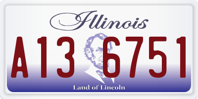 IL license plate A136751