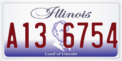 IL license plate A136754