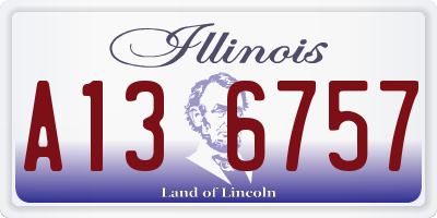 IL license plate A136757
