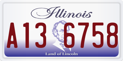 IL license plate A136758