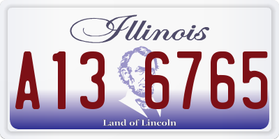 IL license plate A136765