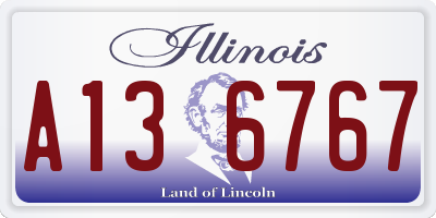 IL license plate A136767