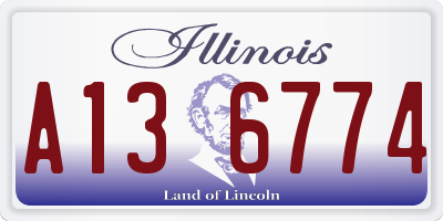 IL license plate A136774