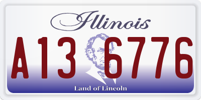IL license plate A136776