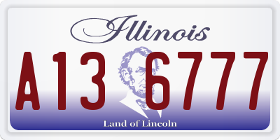 IL license plate A136777