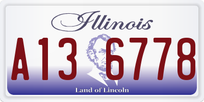 IL license plate A136778