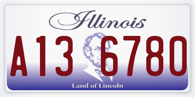 IL license plate A136780