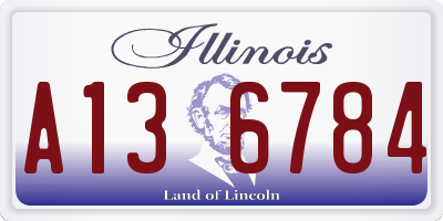 IL license plate A136784