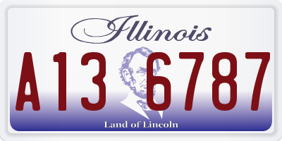 IL license plate A136787
