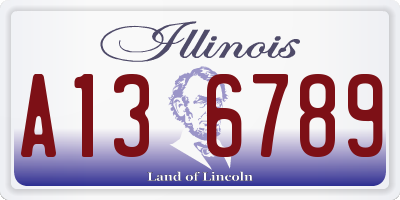 IL license plate A136789