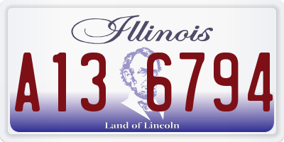 IL license plate A136794