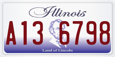 IL license plate A136798