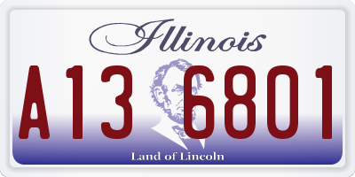 IL license plate A136801