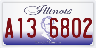 IL license plate A136802