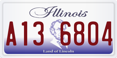IL license plate A136804
