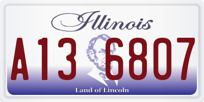 IL license plate A136807