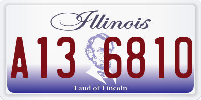 IL license plate A136810