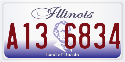 IL license plate A136834
