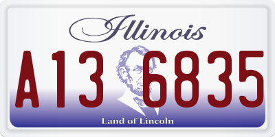 IL license plate A136835