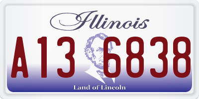 IL license plate A136838