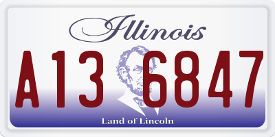 IL license plate A136847