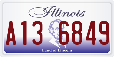 IL license plate A136849
