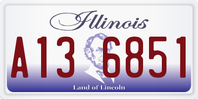 IL license plate A136851