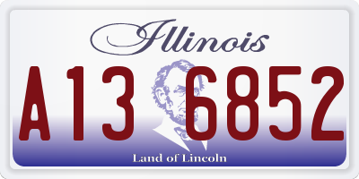 IL license plate A136852