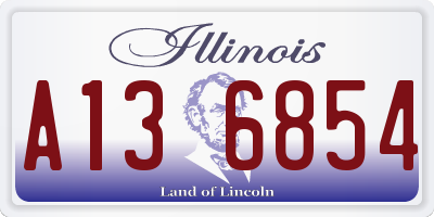 IL license plate A136854
