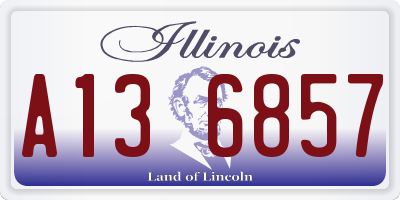 IL license plate A136857