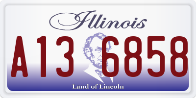 IL license plate A136858